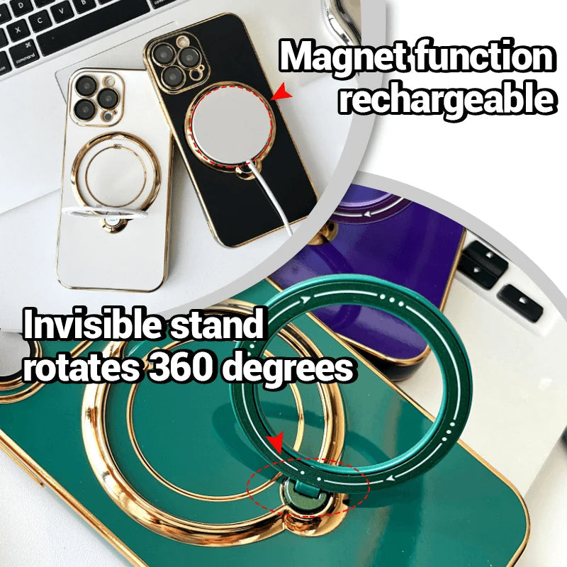 Elektropläterad enfärgad roterande mobilfodral